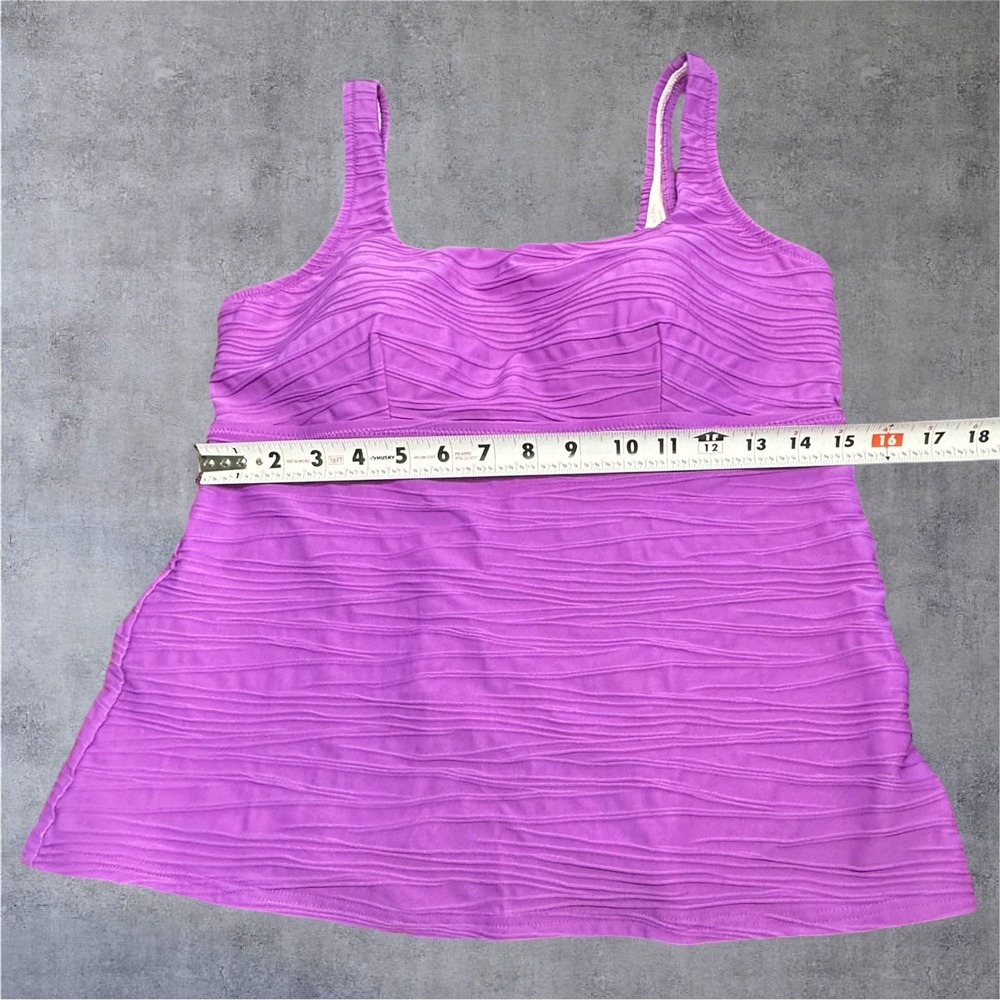 Lands' End Tankini Swim Set Womens 12/10 Purple Textured 2-Piece Skirt EUC - Picture 5 of 16